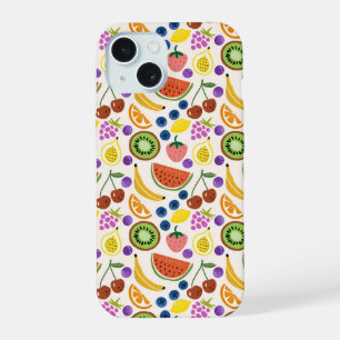 Motif sans couture de fruits gribouillés mignons