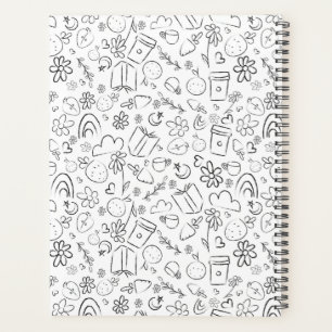 Motif sans couture de gribouillages mignons noir e