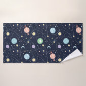 Motif sans couture de planètes du système solaire (Serviette de bain)