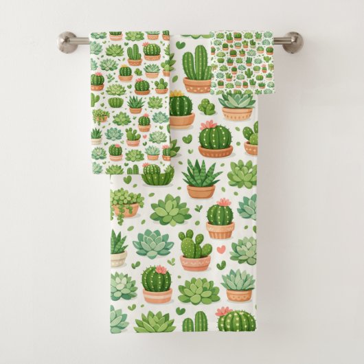 Motif sans couture de plante succulente mignonne (En situation)