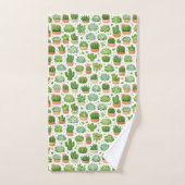 Motif sans couture de plante succulente mignonne (Serviette à main)