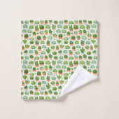 Motif sans couture de plante succulente mignonne (Gant de toilette)