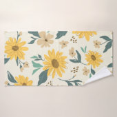 Motif sans couture de tournesol. Marguerite jaune  (Serviette de bain)