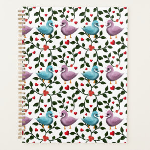 Motif sans couture d'oiseaux d'amour mignons Roman
