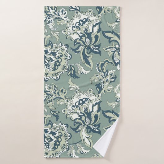 motif sans couture fleurie ethnique. batik folklor (Serviette de bain)