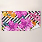 Motif sans couture florale tropicale. Hibiscus et  (Serviette de bain)