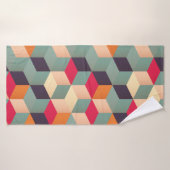 Motif sans couture géométrique avec carrés colorés (Serviette de bain)