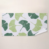 Motif sans couture Green ginkgo biloba (Serviette de bain)