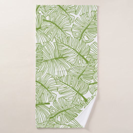 Motif sans couture Monstera feuille arrière - plan (Serviette de bain)