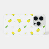 Motif sans couture orange jaune avec fleurs blanch (Verso Horizontal)
