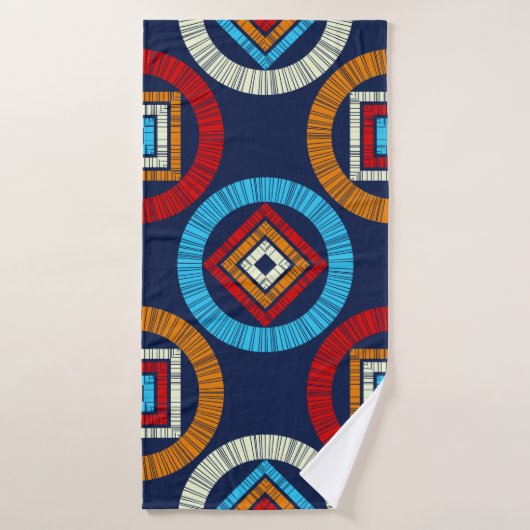 motif sans couture pois. Mosaïque de figu ethnique (Serviette de bain)