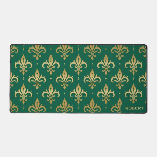 Motif sans soudure à fleur de lis or sur vert (Recto)