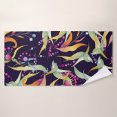 motif sans soudure composée de différents plantes, (Serviette de bain)