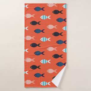 motif sans soudure de poisson vintage. Plage de po