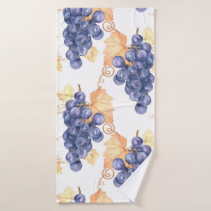 Motif sans soudure de raisins pourpres sur blanc i