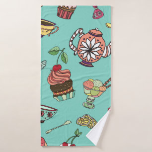 motif sans soudure vintage avec gâteaux