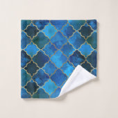 Motif Sapphire Gemstone & Gold Marocain Carrelage (Gant de toilette)