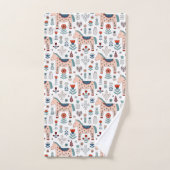 Motif scandinave d'art populaire de cheval (Serviette à main)