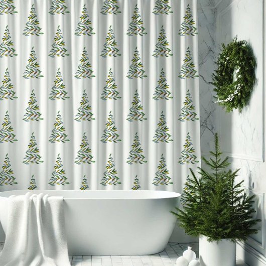 Motif scandinave de l'arbre de Noël de rideau de d