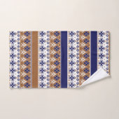 Motif scandinave rayé brun bleu (Serviette à main)