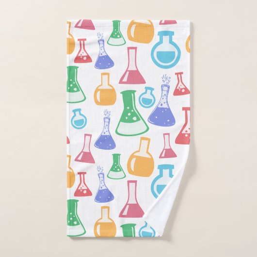 Motif scientifique divertissant Beakers and Flaque (Serviette à main)
