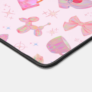 Motif scintillant hologramme coquette rose pastel