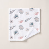Motif Seashell Beach Blue et PInk (Gant de toilette)