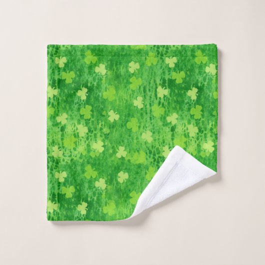 Motif shamrock - Jour de la Saint Patrick - linge (Gant de toilette)