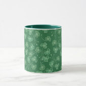 Motif Shamrock vert foncé Ringer Mug (Centre)