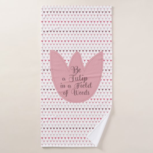 Motif simple de tulipe rose (Serviette de bain)