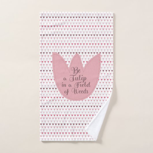 Motif simple de tulipe rose (Serviette à main)