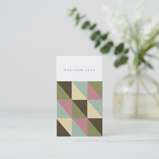 Motif simple et chic triangle Cartes de visite (Debout devant)