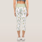 Motif simple feuille verte Capri Leggings (Verso)