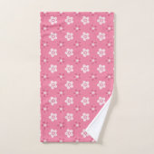 motif simple floral solide rose rétro petit flux (Serviette à main)