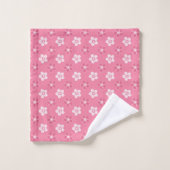 motif simple floral solide rose rétro petit flux (Gant de toilette)