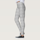 motif simple, rayé, leggings bleu et olive (Gauche)