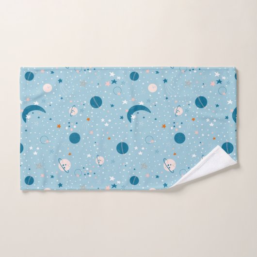 Motif Sky & Space bleu (Serviette à main)
