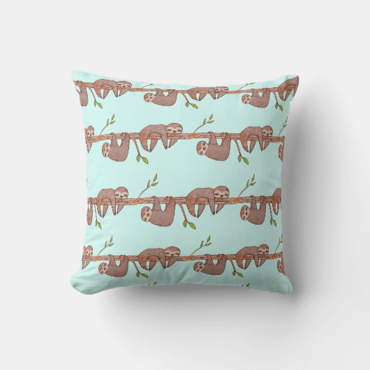 Motif Sleepy Lazy Baby Sloth Coussin (Recto)