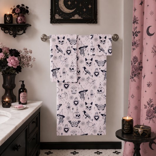Motif sorcier whimsigoth rose