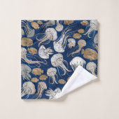 Motif sous-marin de méduse (Gant de toilette)