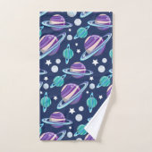 Motif spatial, Planètes, Étoiles, Galaxie, Cosmos (Serviette à main)