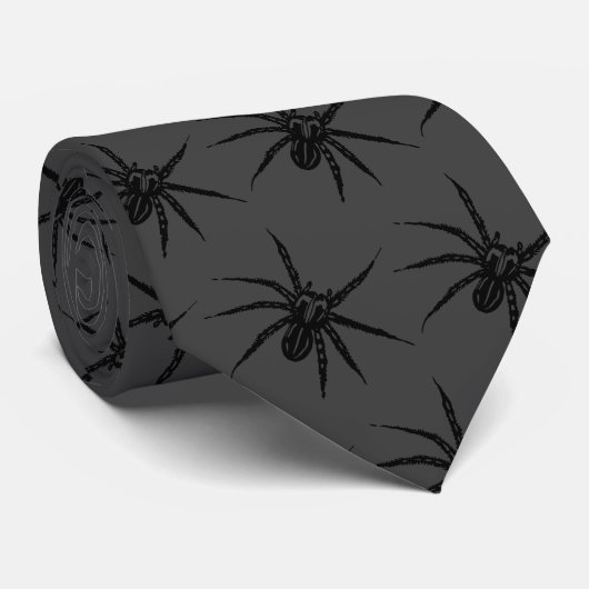 Motif Spider | CRAVATE | Charbon et noir (Roulé)