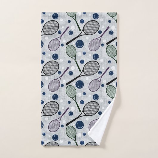 Motif sportif pour les amateurs de tennis. (Serviette à main)