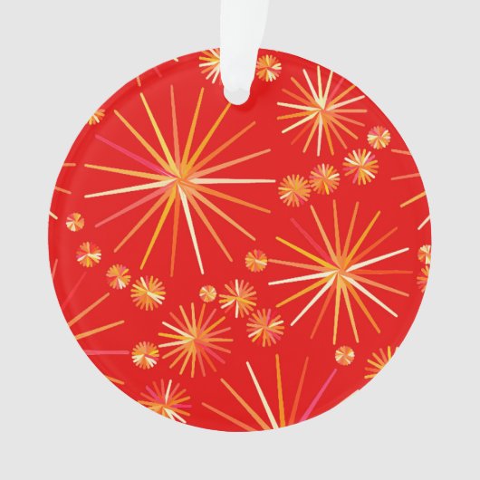 Motif Spoutnik du milieu du siècle, Rouge Profond (devant)