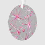 Motif Sputnik milieu du siècle, gris et fuchsia (devant)