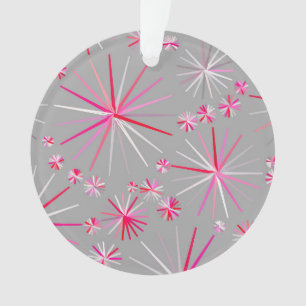 Motif Sputnik milieu du siècle, gris et fuchsia