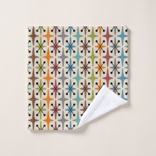 Motif Starburst moderne du milieu du siècle (Gant de toilette)