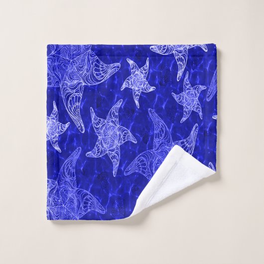Motif Starfish bleu (Gant de toilette)