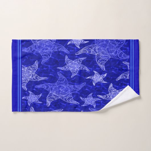 Motif Starfish bleu (Serviette à main)