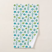 Motif succulent d'aquarelle verte et bleue (Serviette à main)